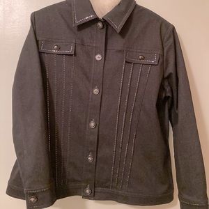 St John sequins jean blazer sport coat womens